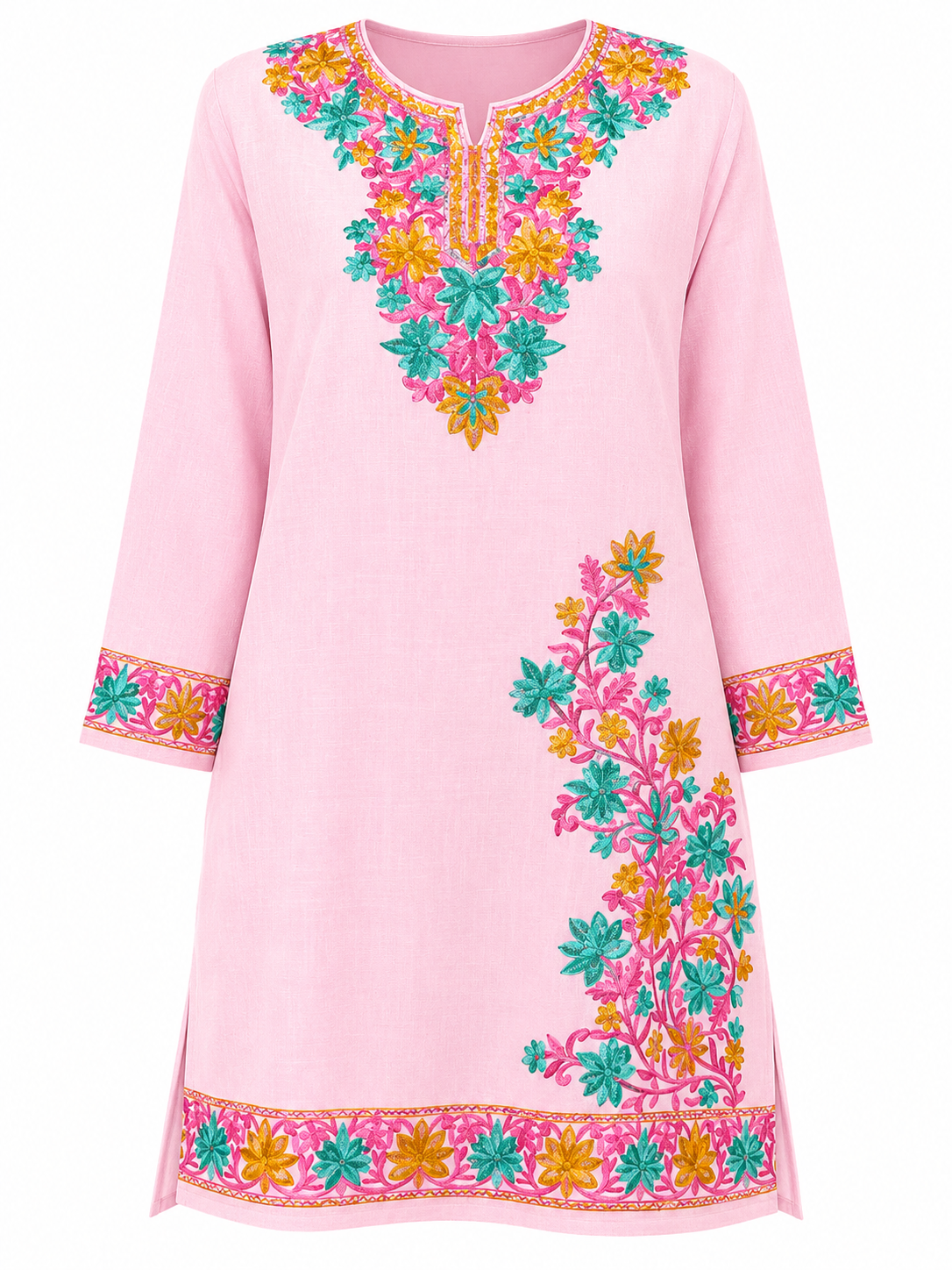 Kashmir Aari cotton Co-Ord Set | Pink